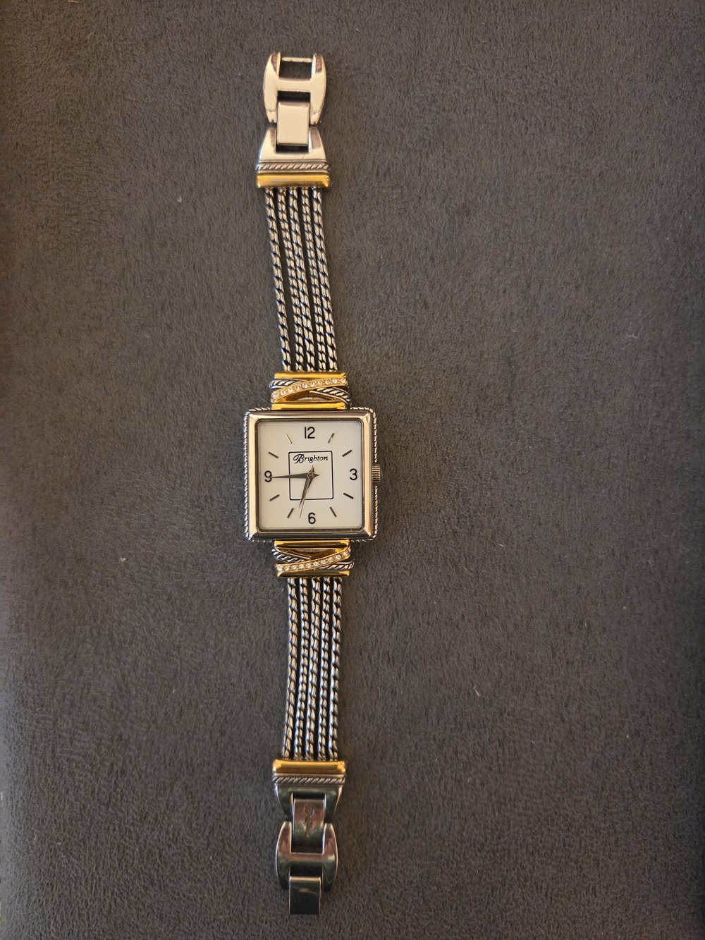 Brighton Two-Tone Square Face Women's Watch - Silver & Gold